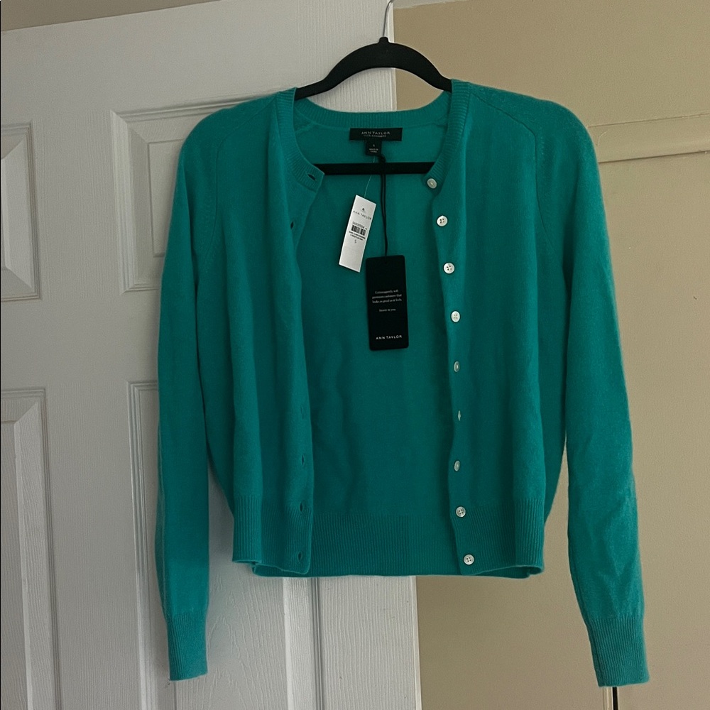 Ann Taylor 100% cashmere button down cardigan